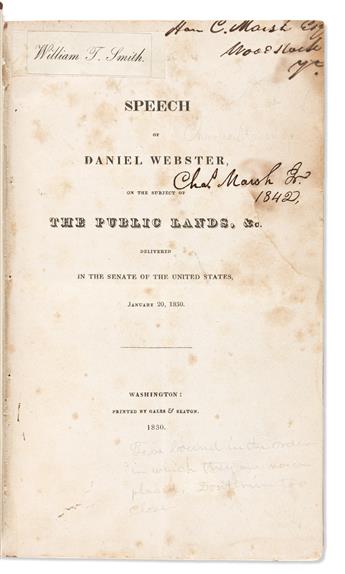 [Economics] Webster, Daniel (1782-1852) & Others. Twenty Speeches, 1830-1840.